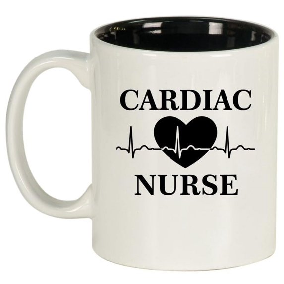 Cardiac Nurse Ceramic Coffee Mug Tea Cup Gift for Her, Friend, Coworker, Sister, Gift For Nurse (11oz White)