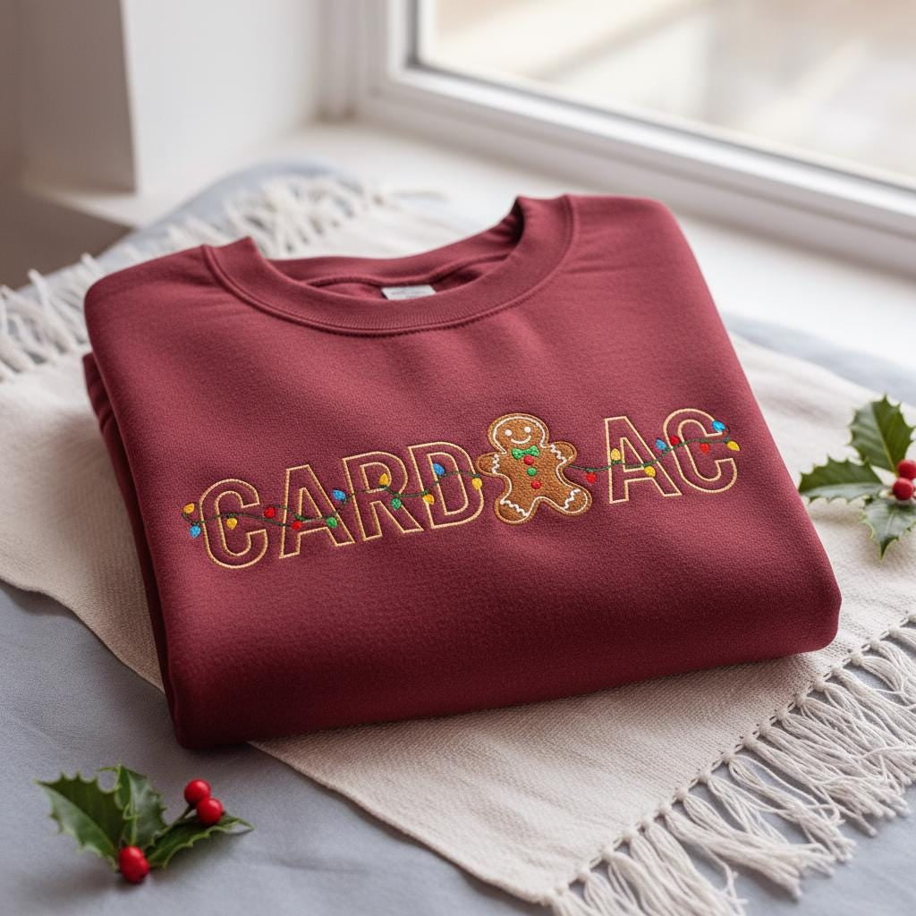 Cardiac Nurse Christmas Embroidered Sweatshirt, Cardiology Nurse Gift ...