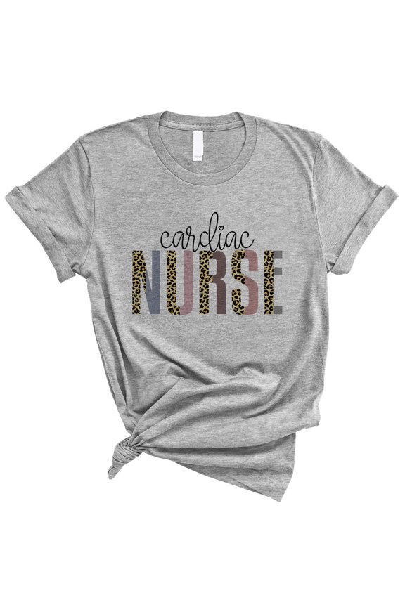 Cardiac Nurse Leopard Print Shirt Unisex X-Large Grey