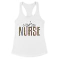 thumbnail image 1 of Cardiac Nurse Leopard Print Tank Top Fitted Racerback Women's Large White, 1 of 5