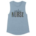 thumbnail image 1 of Cardiac Nurse Leopard Print Women's Muscle Tank 2X-Large Stonewash Denim, 1 of 5