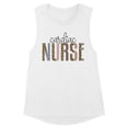 thumbnail image 1 of Cardiac Nurse Leopard Print Women's Muscle Tank Medium White, 1 of 5