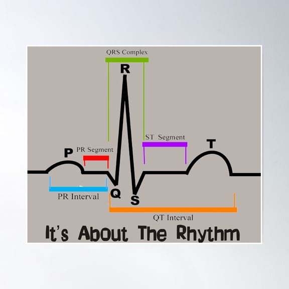 Cardiac St Segment Rhythm Poster Wall Art, Modern Wall Decor, 8x12 UNFRAMED