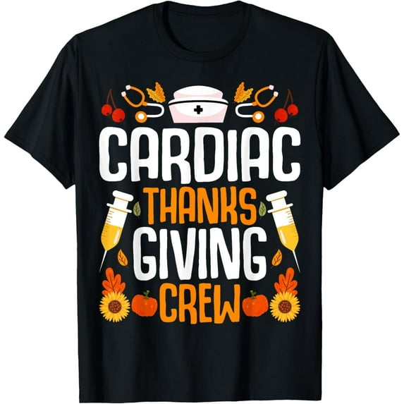 Cardiac Thanksgiving Crew Cardiac Nurse Nursing Thanksgiving Mens T-Shirt