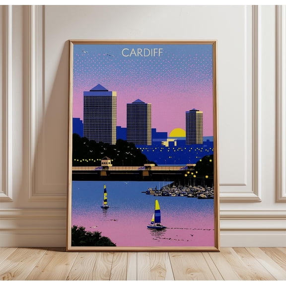 Cardiff Bay Travel Waterfront Print City Wall Art, Unframed Paper Print