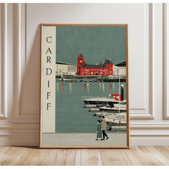 Cardiff Bay Travel Waterfront Print City Wall Art, Unframed Paper Print
