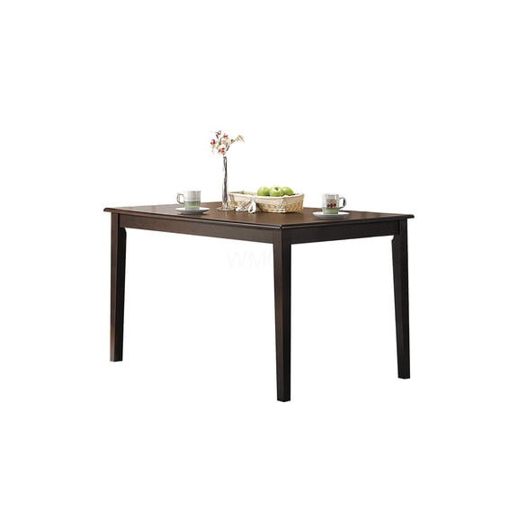 Cardiff Rectangular Dining Table in Espresso Finish, Synthetic Wood Surface, Fixed Tapered Leg Design