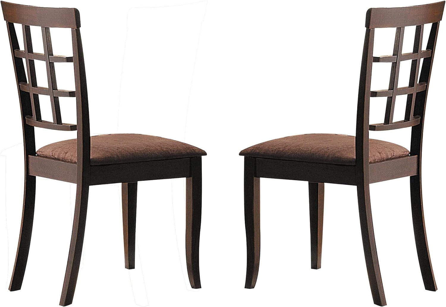 Cardiff Dark Brown Microfiber Upholstered Dining Chairs, Set of 2