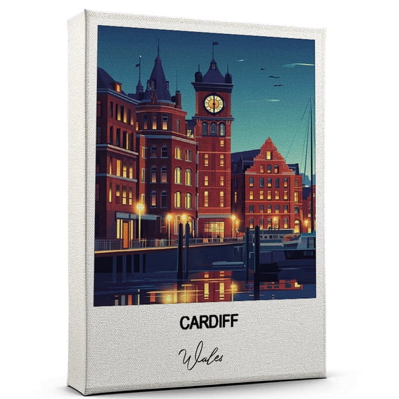 Cardiff Travel Poster Canvas – Wales Canvas – Unique Gift Idea for Home, Office, or Living Space