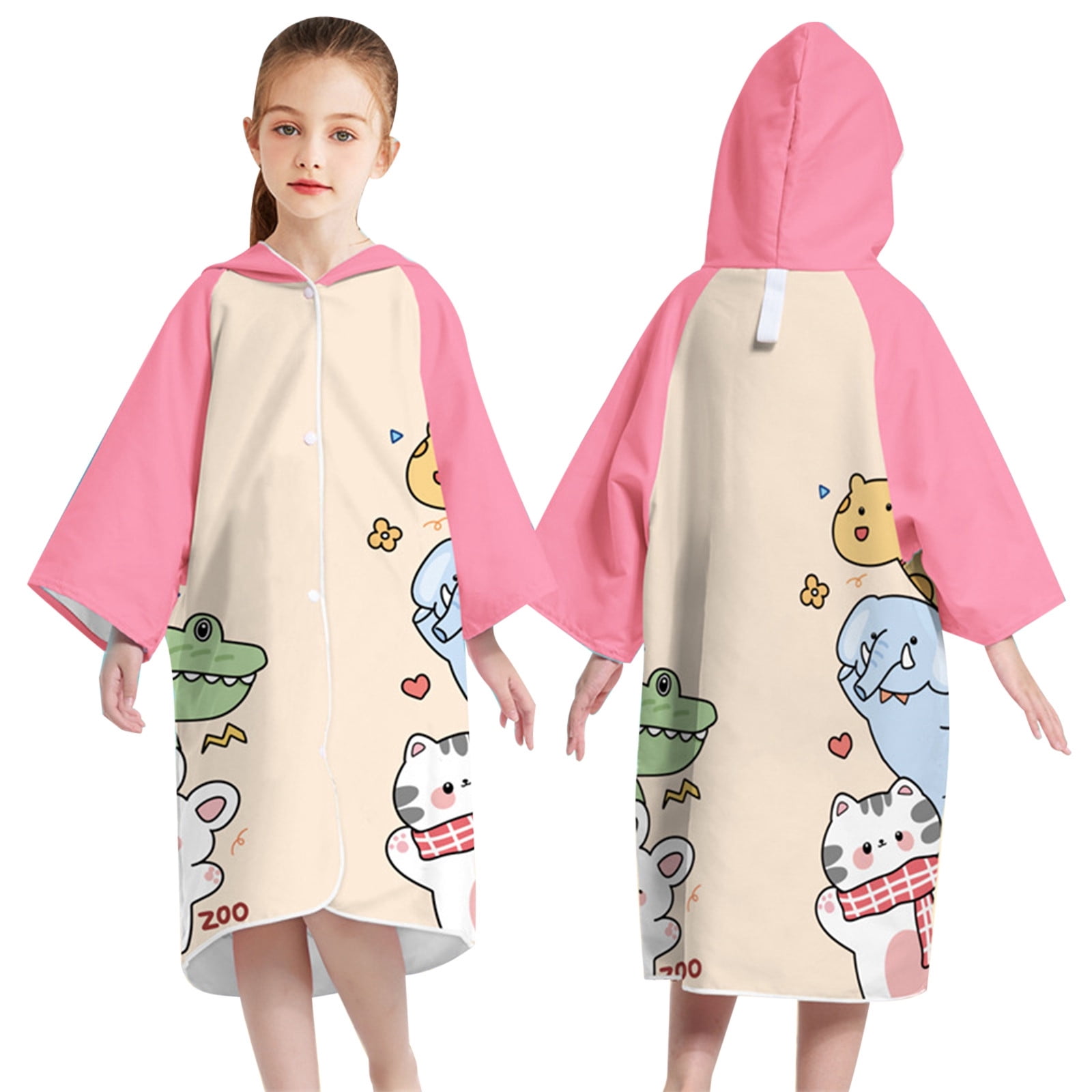 Cardigan Button Bath Towel Children's Quick Drying Bathrobe Boys And Girls Students Swimming