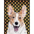 thumbnail image 1 of Cardigan Corgi Candy Corn Halloween Flag Garden Size, 1 of 1