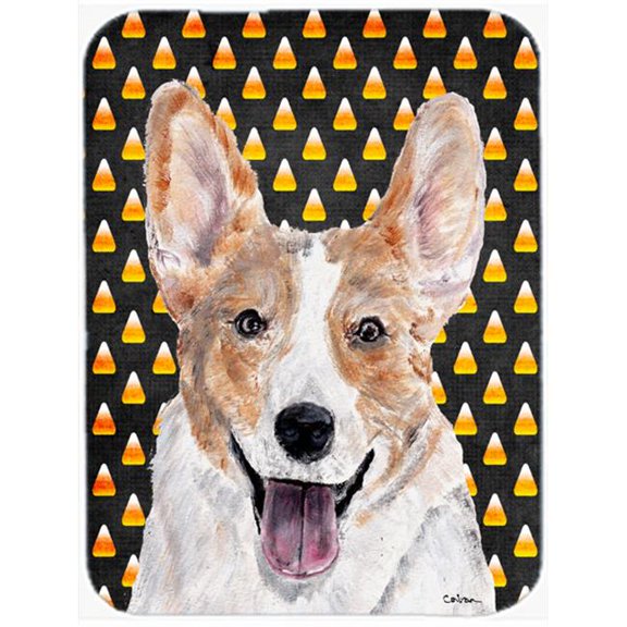 Cardigan Corgi Candy Corn Halloween Mouse Pad, Hot Pad Or Trivet, 7.75 x 9.25 In.