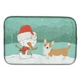 thumbnail image 1 of Cardigan Corgi Snowman Christmas Dish Drying Mat, 1 of 2