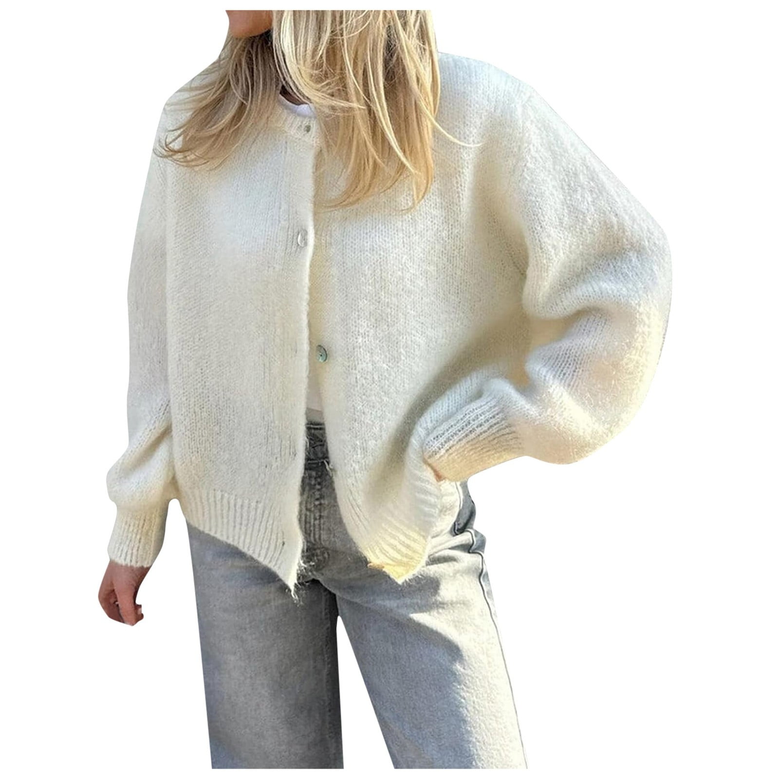 Cardigan Damen Langarm - Leichter Übergangsjacke Mit Reverskragen Open Front