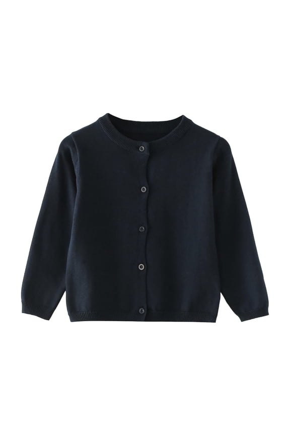 Cardigan For Girls Cardigans For Girls Girls Cardigan School Uniform Sweater Knit Button Jacket Long Sleeve Cotton Sweaters Blue 3-4 Years