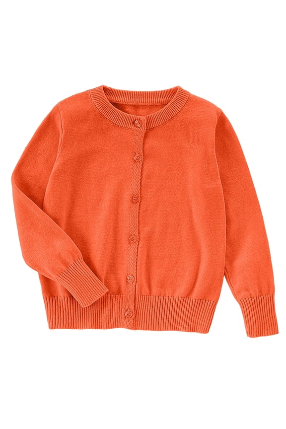 Cardigan For Girls Sweaters Long Sleeve Button Knit Sweater Daily School Wear 3T-16T