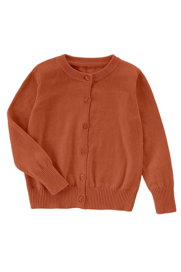 Cardigan For Girls Sweaters Long Sleeve Button Knit Sweater Daily School Wear 3T-16T