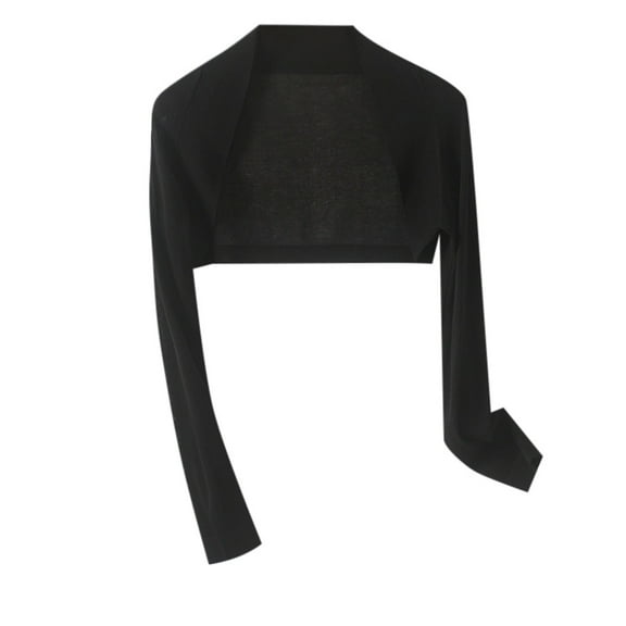 Cardigan for Women Cropped Sunscreen Bolero Cover Up Air Conditioned Long Sleeve Solid Short Shawl Casual Shrugs for Women Black XXL