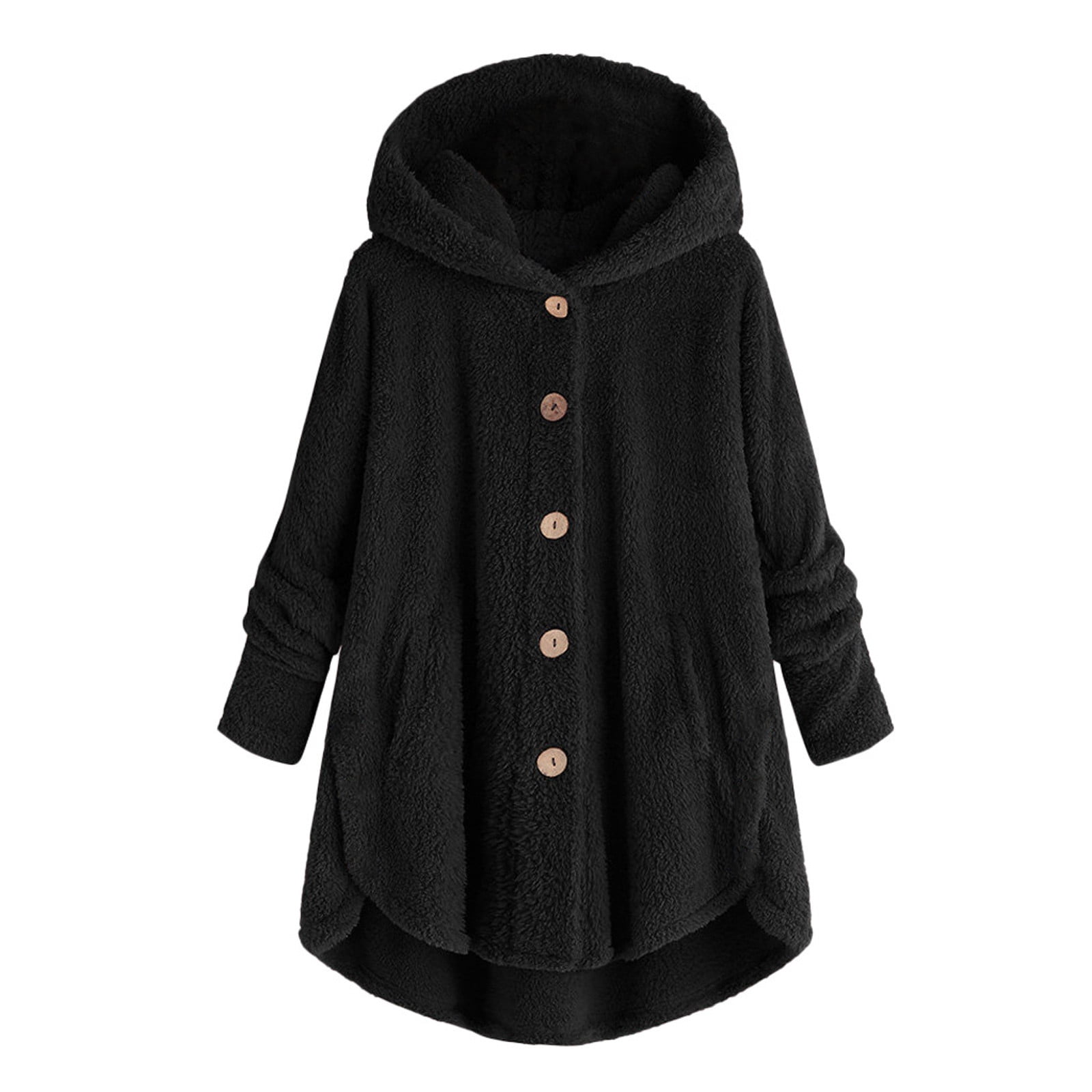 Cardigan For Women Elegant Sweaters Plus Size Button Plush Hooded Loose
