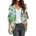 thumbnail image 1 of Cardigan For Women Lightweight Floral Print Puff Sleeve Chiffon Loose Fit Cover Up Casual Blouse Summer Beach Shrugs, 1 of 4