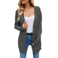thumbnail image 1 of Cardigan For Women " Long Sweater Solid Color Knit With Buttons Casual " Outfits Clothes, 1 of 3