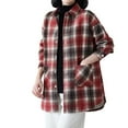 thumbnail image 1 of Cardigan For Women Plaid Fleece Lined Thickened Color Casual Long Sleeve Button Up Shirt Jacket Cozy Comfort Fit Lightweight Cardigans, 1 of 5