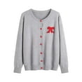 thumbnail image 1 of Cardigan For Women Sweaters Towels Embroidered Contrasting Knitted Loose Sweater Outerwear Coats, 1 of 3