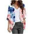 thumbnail image 1 of Cardigan For Women Trendy Floral Print 3/4 Sleeve Kimono Loose Fit Blouses Cover Up Chiffon Casual Open Front Shrugs, 1 of 4