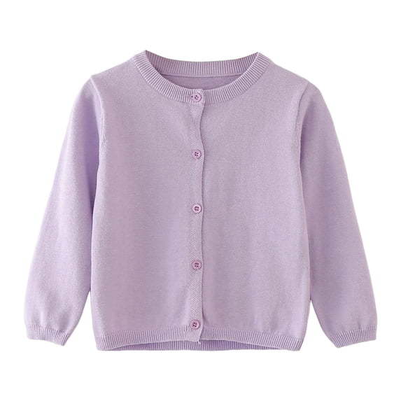 Cardigan For Girls Little Girl Cardigan Girls Cardigan Sweater Boys Long Sleeve School Uniforms Toddler Kids Knit Embroidery Button Jacket Outwear Tops Gray 3-4 Years