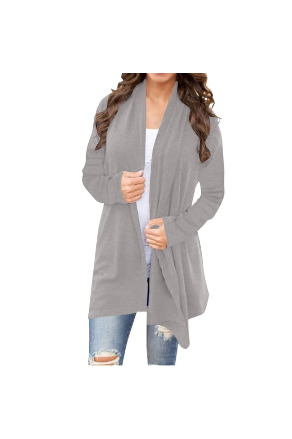 Cardigan Lightweight Knit Loose Long Sleeve Cardigan Sweater Casual Soft Drape Open Front Fall Dusters Polyester Spandex Blending Jackets 1Pc Multicolor 4Xl