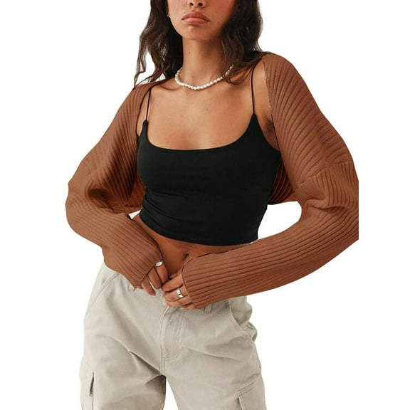 Cardigan Shrugs for Women Bolero Long Batwing Sleeve Sweaters Open Front Casual Knitted Sweaters