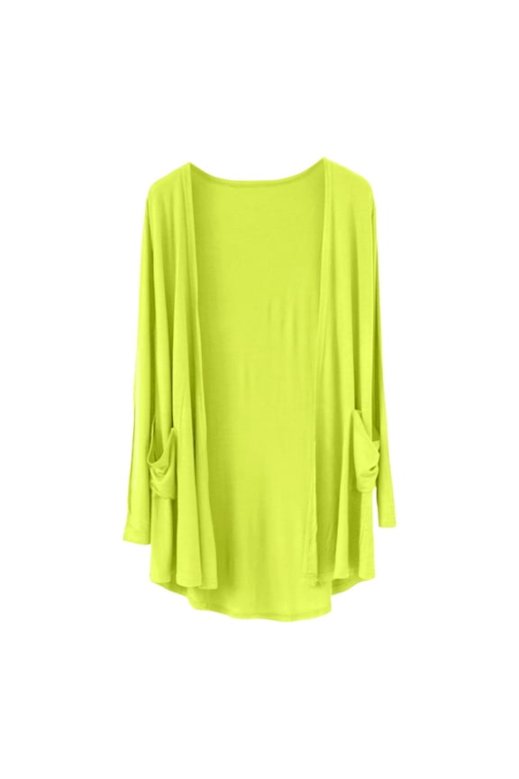 Cardigan Solid Color Spring And Summer New Cardigan Thin Long Sleeved Shawl Versatile Small Jacket Cotton Clothes Air Conditioning Shirt Modal Blending Jackets 1* Green L