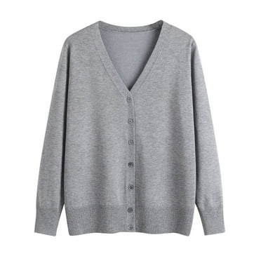 a.Jesdani Womens Cardigans Lightweight Soft Knit Crewneck Cardigan ...