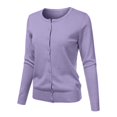 thumbnail image 1 of Cardigan Sweater Women Classic Light Weight Lounge Cardigan Long Sleeve Button Down Crew Neck, 1 of 4