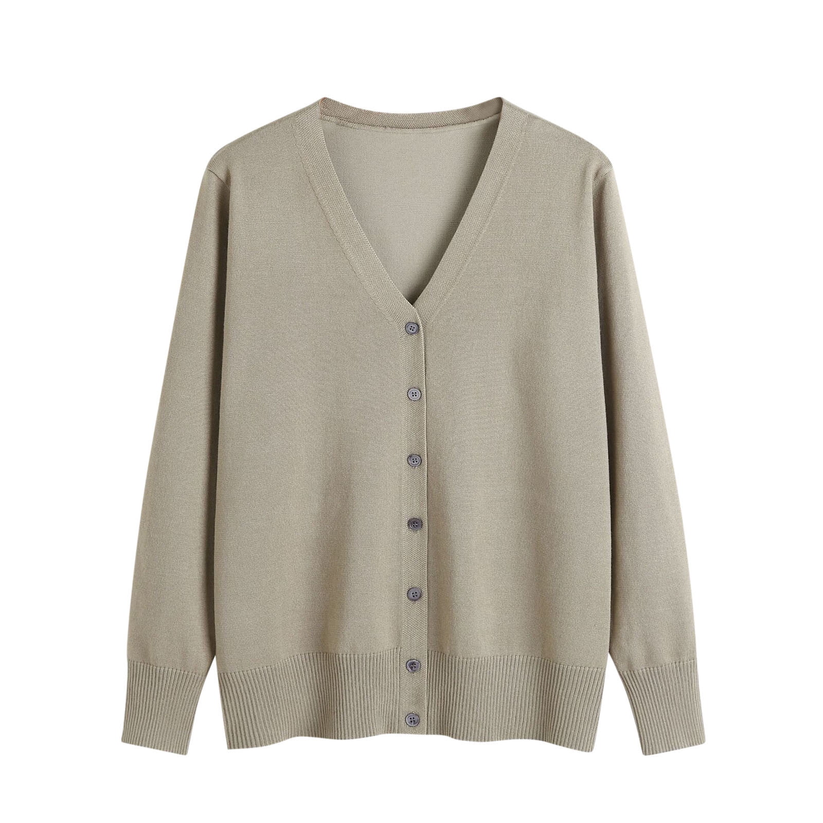 Traleubie Women's V-neck Button Down Open Front Knitted