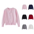 thumbnail image 1 of Cardigan Sweater for Girl Boy 2026 Fall Winter Trendy Long Sleeve Crewneck Open Front Button Sweater Kids Knitwear Tops, 1 of 7