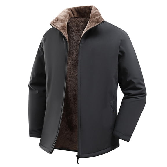 Cardigan Sweater for Men Baseb Thickened Flight Stand Collar Zip Up Lightweight Mens Fall Coats,Grey,L