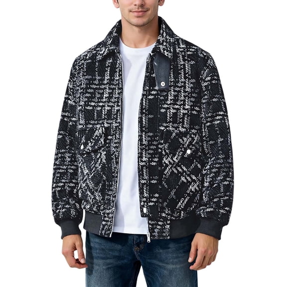 Cardigan Sweater for Men Thickened Outdoor Style Long Sleeved Oversized Denim Jacket Men,Black2,5XL