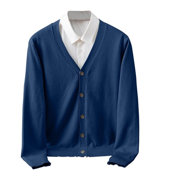 Cardigan Sweater for Men V-Neck Slim Fit Long Sleeve Button Down Cardigans Casual Lightweight Basic Sweaters for Work Daily