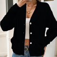 thumbnail image 1 of Cardigan Sweaters For Women Lightweight V-Neck Knit Cardigan With Button Front And Patch Pockets Trendy Cardigan Sweaters, 1 of 6