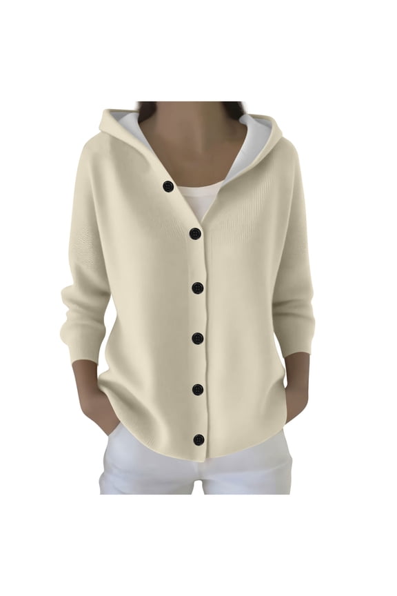 Cardigan Sweaters For Women Sevevn Womens Button Up Hoodie Cardigan Ribbed Hooded Warm Outerwear Winter Sweater