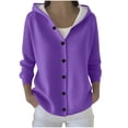 thumbnail image 1 of Cardigan Sweaters For Women Sevevn Womens Button Up Hoodie Cardigan Ribbed Hooded Warm Outerwear Winter Sweater, 1 of 6
