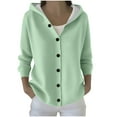thumbnail image 1 of Cardigan Sweaters For Women Sevevn Womens Button Up Hoodie Cardigan Ribbed Hooded Warm Outerwear Winter Sweater, 1 of 6