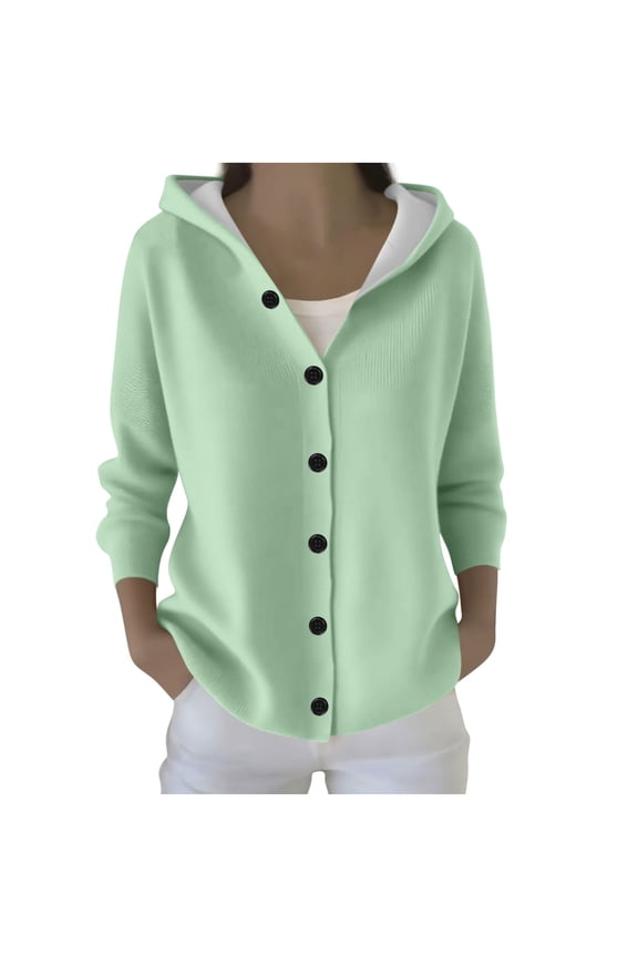 Cardigan Sweaters For Women Sevevn Womens Button Up Hoodie Cardigan Ribbed Hooded Warm Outerwear Winter Sweater