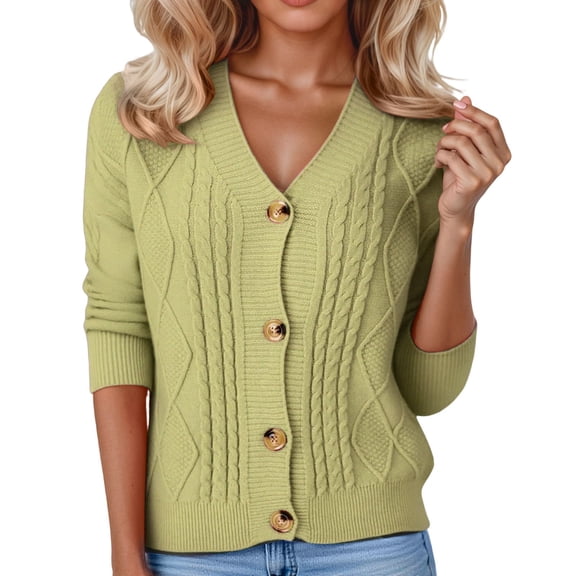 Cardigan Sweaters for Women Button Down Long Sleeve Lightweight Knit Sweater Outerwear V Neck Fall Winter Open Front Cozy Casual Work Sweaters for Women