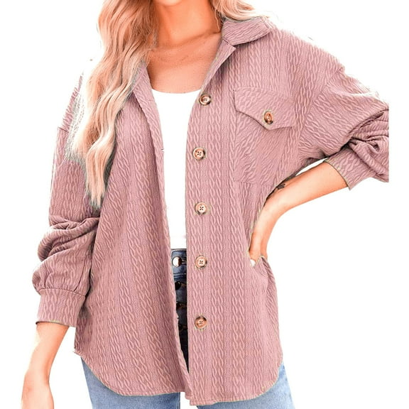 Cardigan Sweaters For Women Cable Knit Shacket Lightweight Long Sleeve Down Shirt Casual Oversized Blouse Top Nylon Spandex Nylon Jacket Outerwear Jackets 1Pc Red L Sweaters For Women