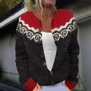 Cardigan Sweaters for Women Christmas Gifts Cozy Chunky Cardigan Office Jackets Going Out Tops Open Fornt Button Down Sweaters Fall Must Haves Womens Clothes Under $20 Soft Nice Thick Sweaters Black