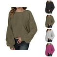 thumbnail image 1 of Cardigan Sweaters for Women Cropped Casual Lightweight Summer Knit Outfit Women's Cozy Oversized Pullover Sweater Soft Knit Long Sleeve Casual Tunic Top For Fall Winter Comfortable Loungewear, 1 of 6