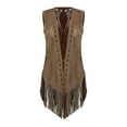 thumbnail image 1 of Cardigan Sweaters For Women Gothic Cowboy Sleeveless Long Tassel Vest Music Tank Tops Cardigan Jacket Polyester Print Cardigan Outerwear Jackets 1Pc Brown Xl Sweaters For Women, 1 of 8