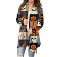 thumbnail image 1 of Cardigan Sweaters For Women Halloween Costume Fashion Casual Party Pumpkin Cardigan Medium Length Front Knit Sweater Top Polyester Spandex Blended Cardigan 1Pc Blue Xl Sweaters For Women, 1 of 5